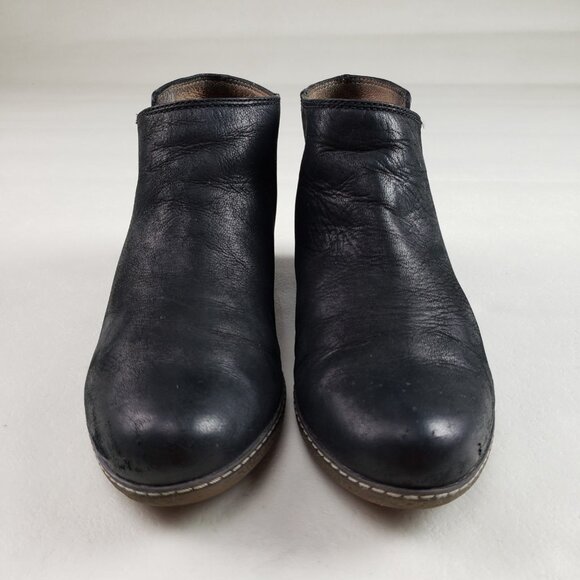 Dansko Leyla Hidden Wedge Ankle Boot Womens 7.5-8 EU 38 Black Leather Side Zip - Picture 4 of 11